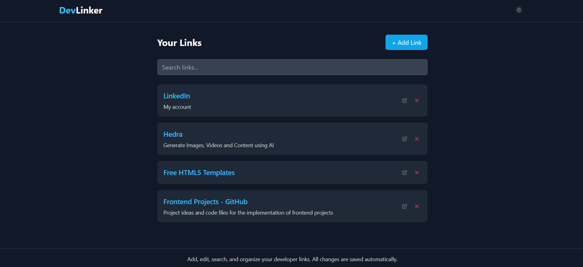 DevLinker - React TypeScript web app for organizing and managing developer links