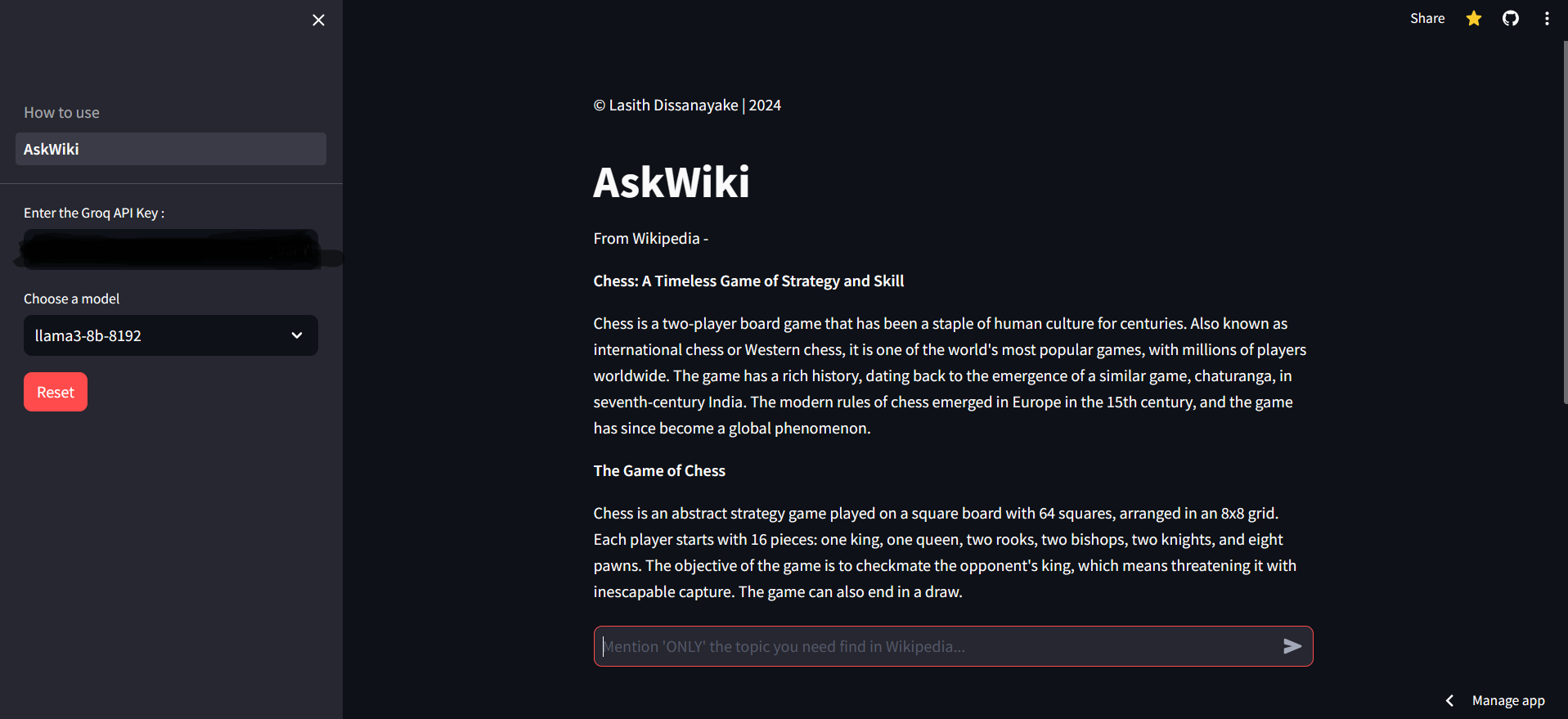 Ask-Wiki Project